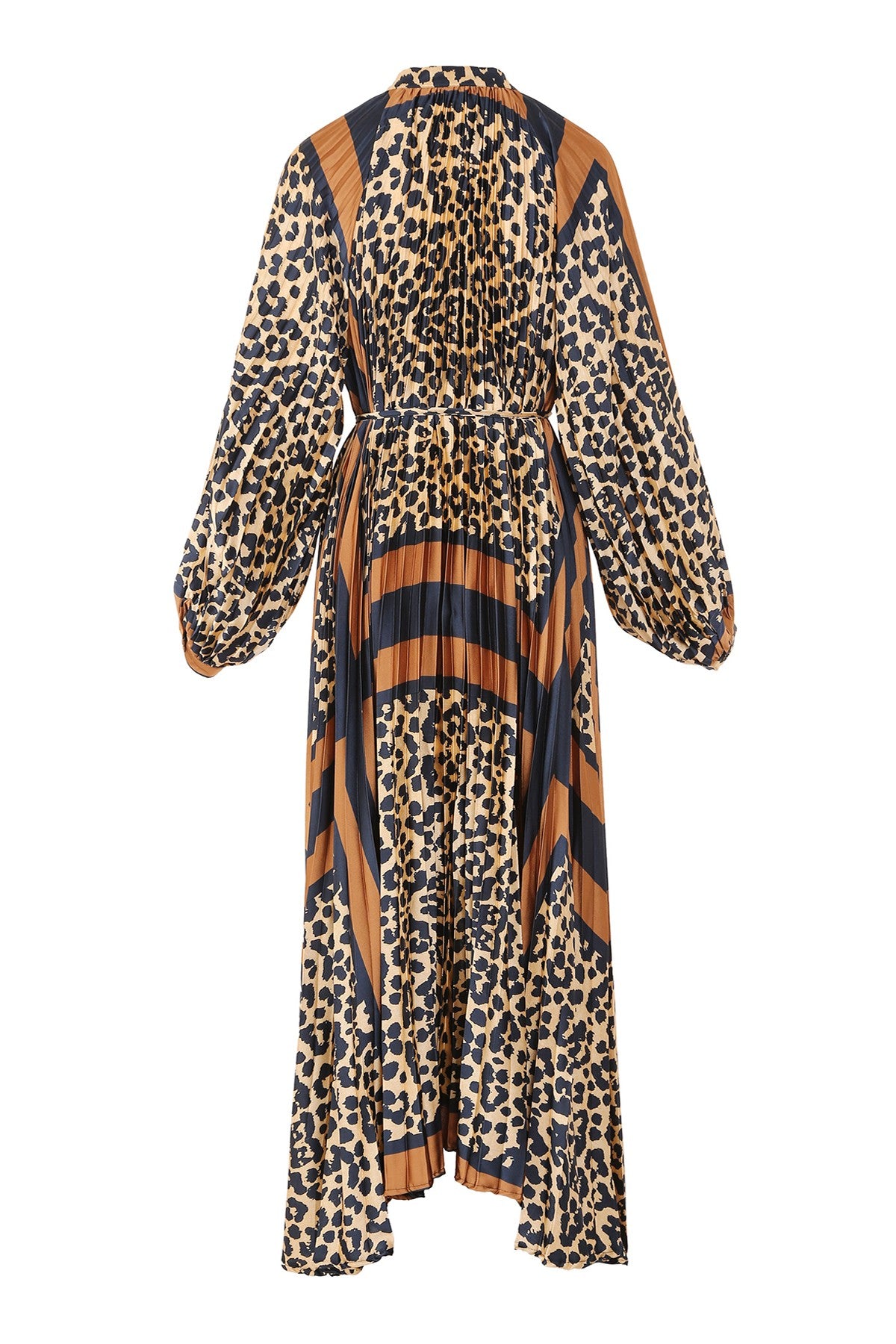 RESTOCK COMING SOON! Pleated Leopard Maxi Dress - Navy