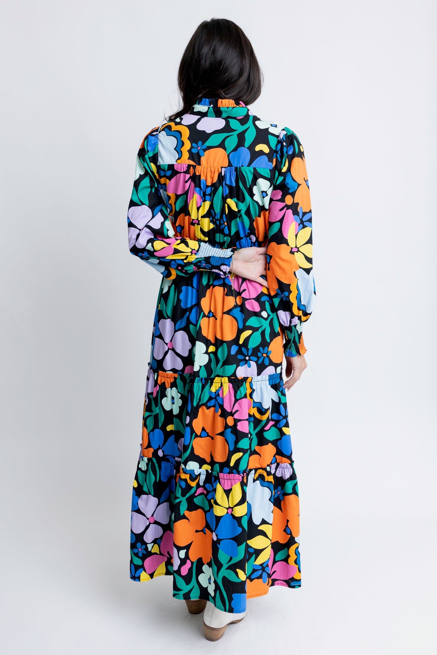 Floral Poplin Maxi Dress