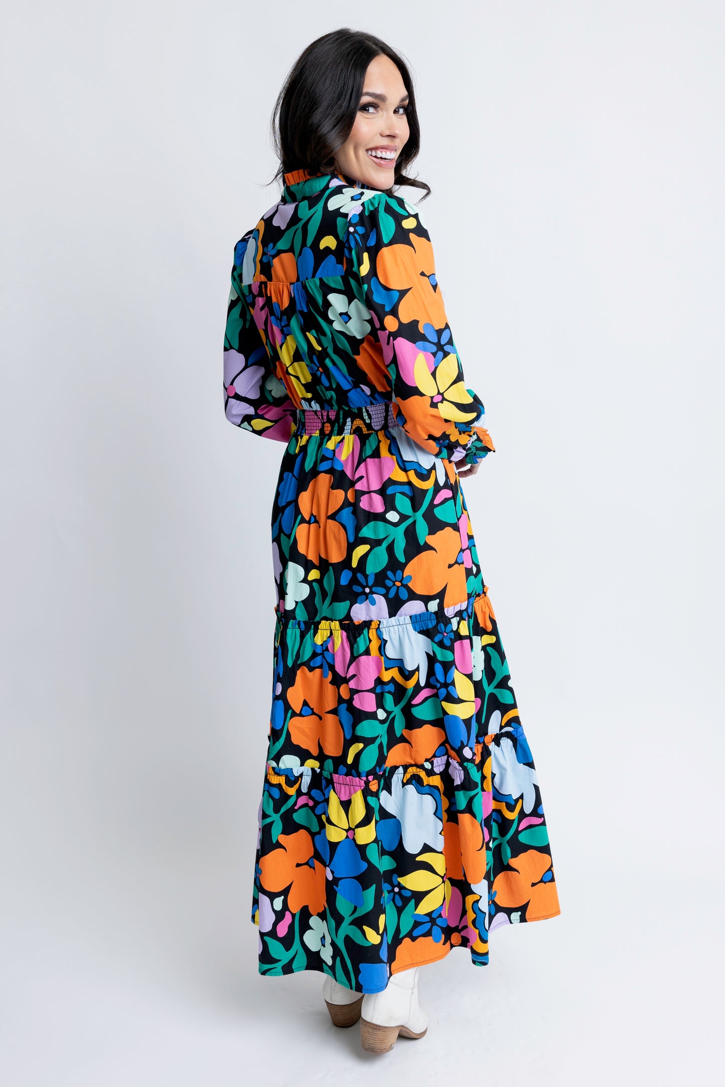 Floral Poplin Maxi Dress